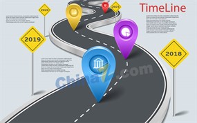 道路元素信息图矢量素材